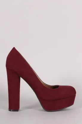 Bamboo Suede Chunky Heeled Platform Pump