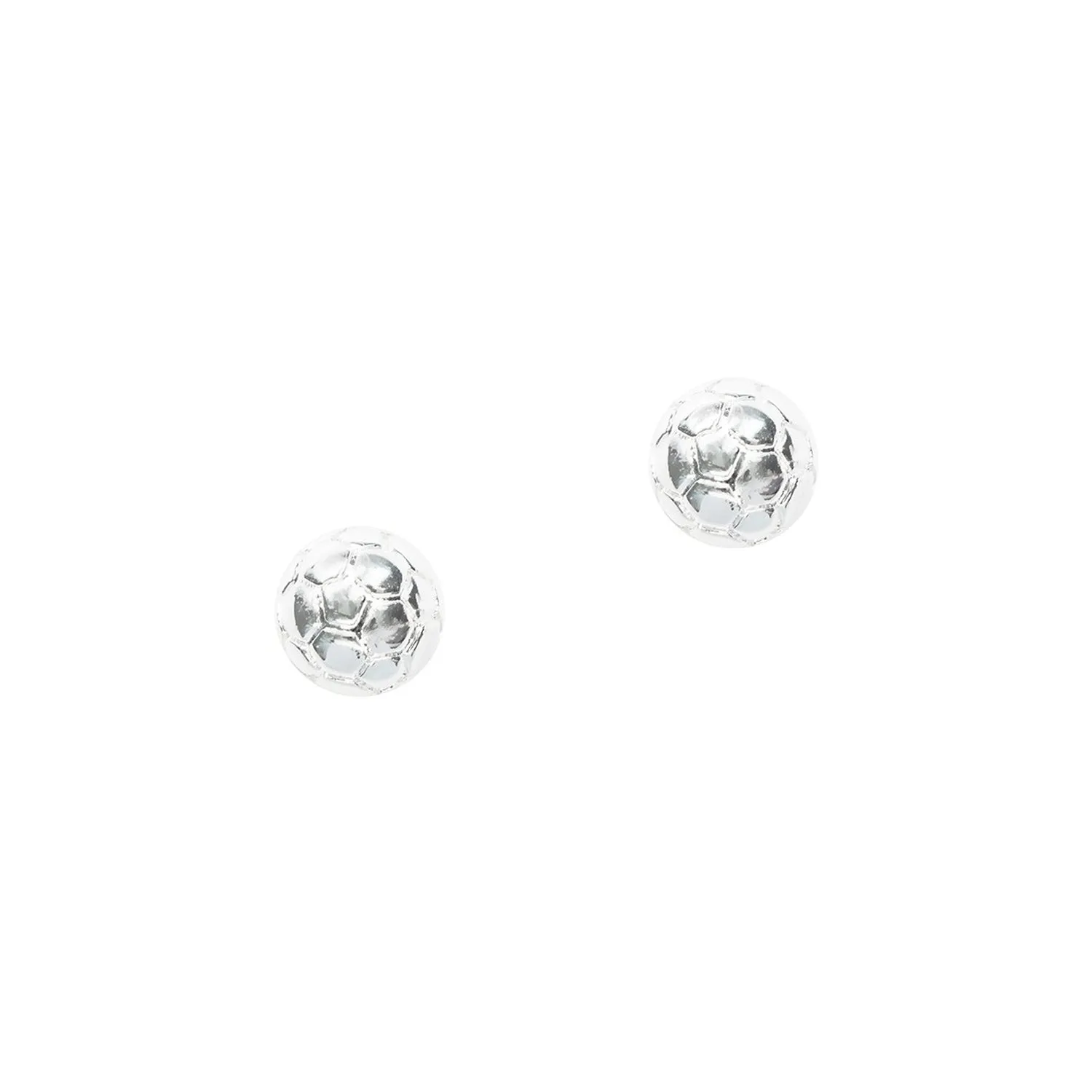 CC Sport Silver Soccer Ball Earrings for Little Girls & Tweens