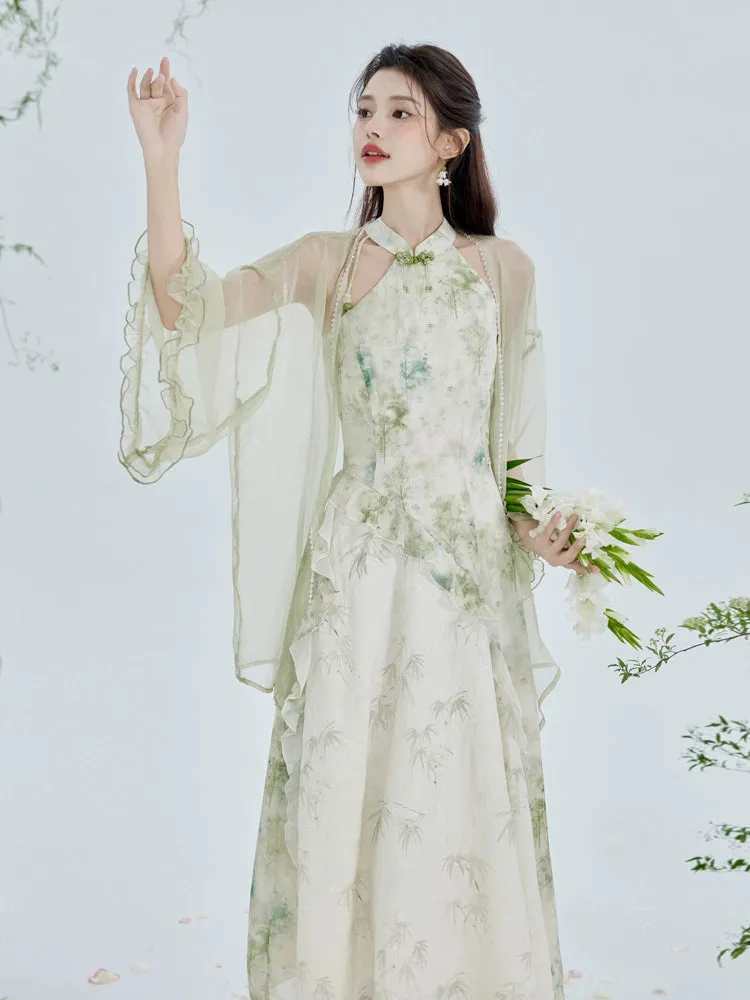 Cheongsam x Modern Hanfu: Dancing Leaves