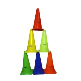 Fitfix Large Marker Cones with Carry Bag (Pack of 12 Cones) Height - 12 Inches | Space Marker Agility Cones for Sports Training