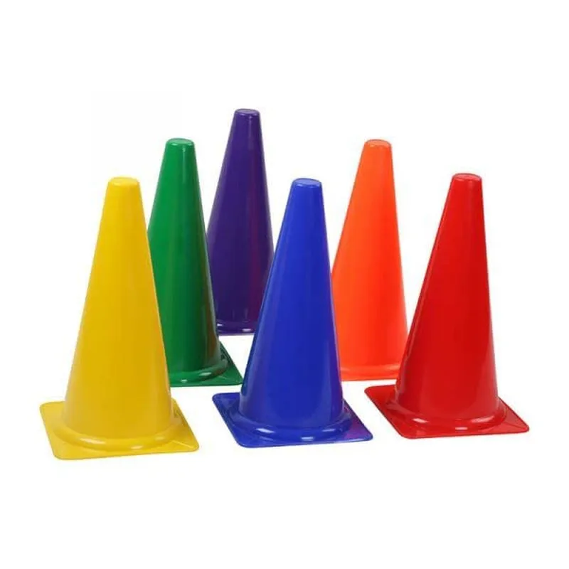 Fitfix Medium Marker Cones with Carry Bag (Pack of 12 Cones) Height - 9 Inches | Space Marker Agility Cones for Sports Training