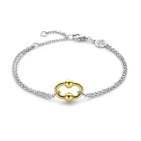 GOLD PLATED STERLING SILVER ADJUSTABLE BRACELET WITH OPEN LINK