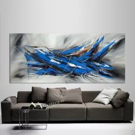 Large Modern Art Oil Painting on Canvas - Modern Abstract Wall Art Fighter Plane 5