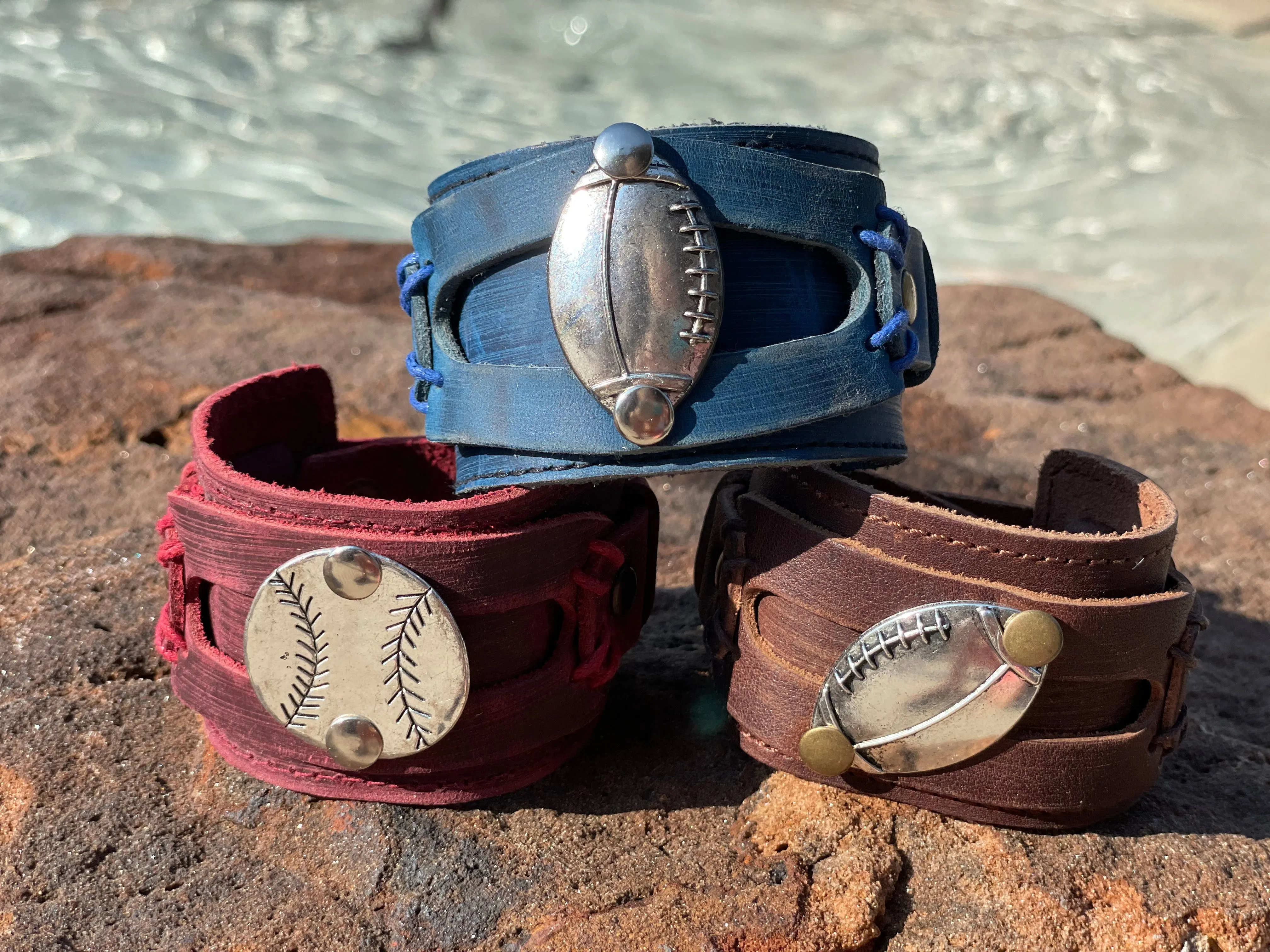 Leather Sports Cuffs (Baseball/Softball/Soccer/Football)