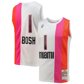 Men's Mitchell & Ness Chris Bosh White Miami Heat 2011-12 Hardwood Classics Swingman Jersey