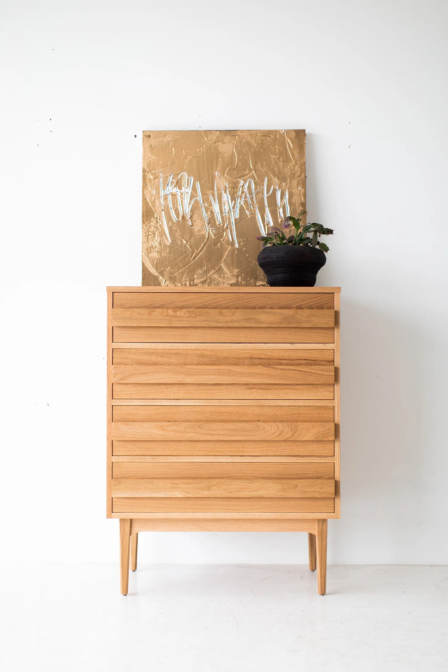 Mid Century Modern White Oak Dresser - 2221