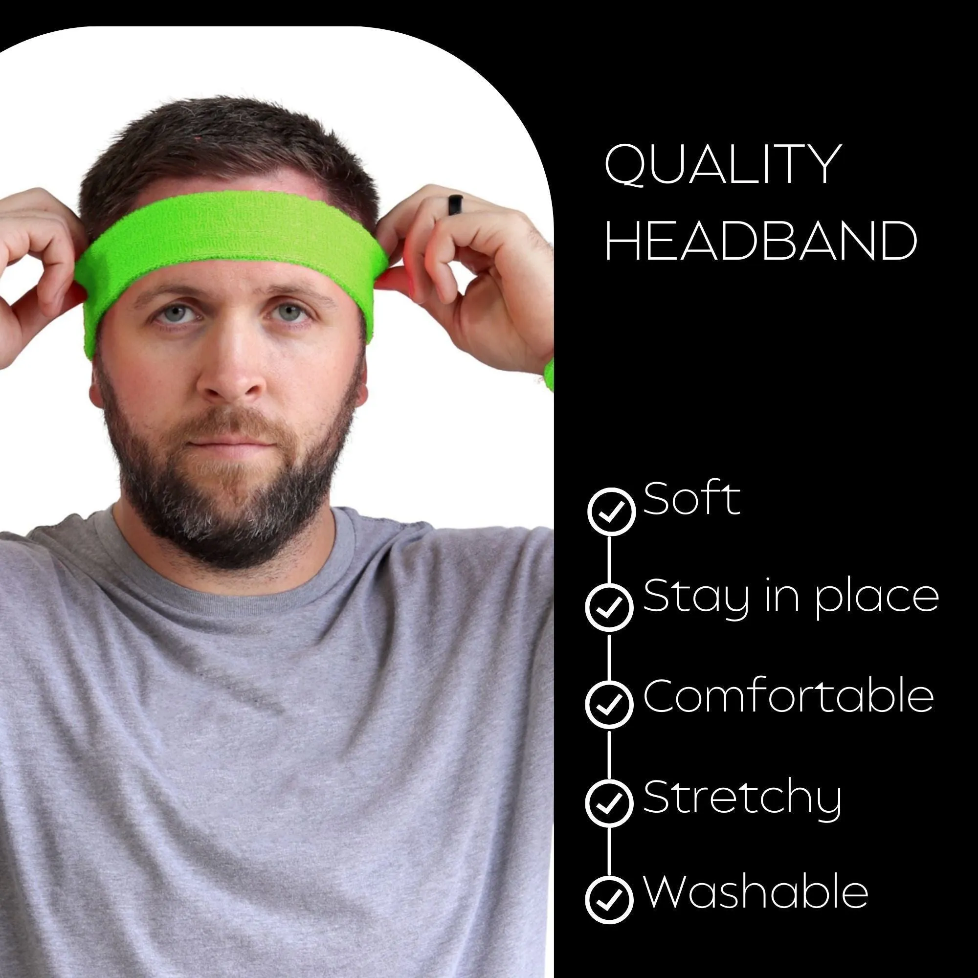 Neon Green Head Sweatband