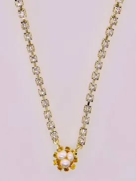 Nesta Rhinestone Chain Pendant Necklace