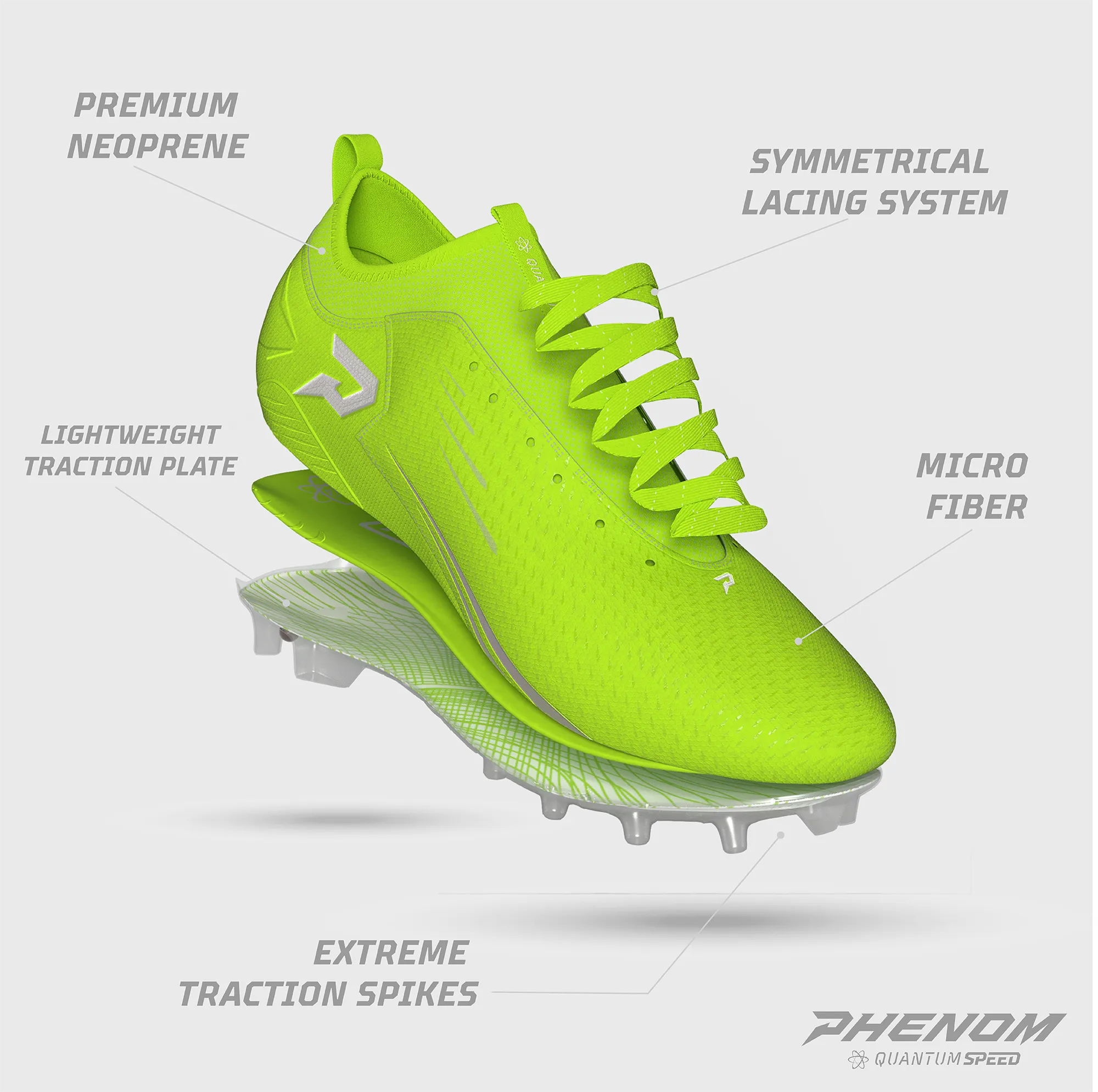 Quantum Speed: Football Cleats - Slime - Team Colors