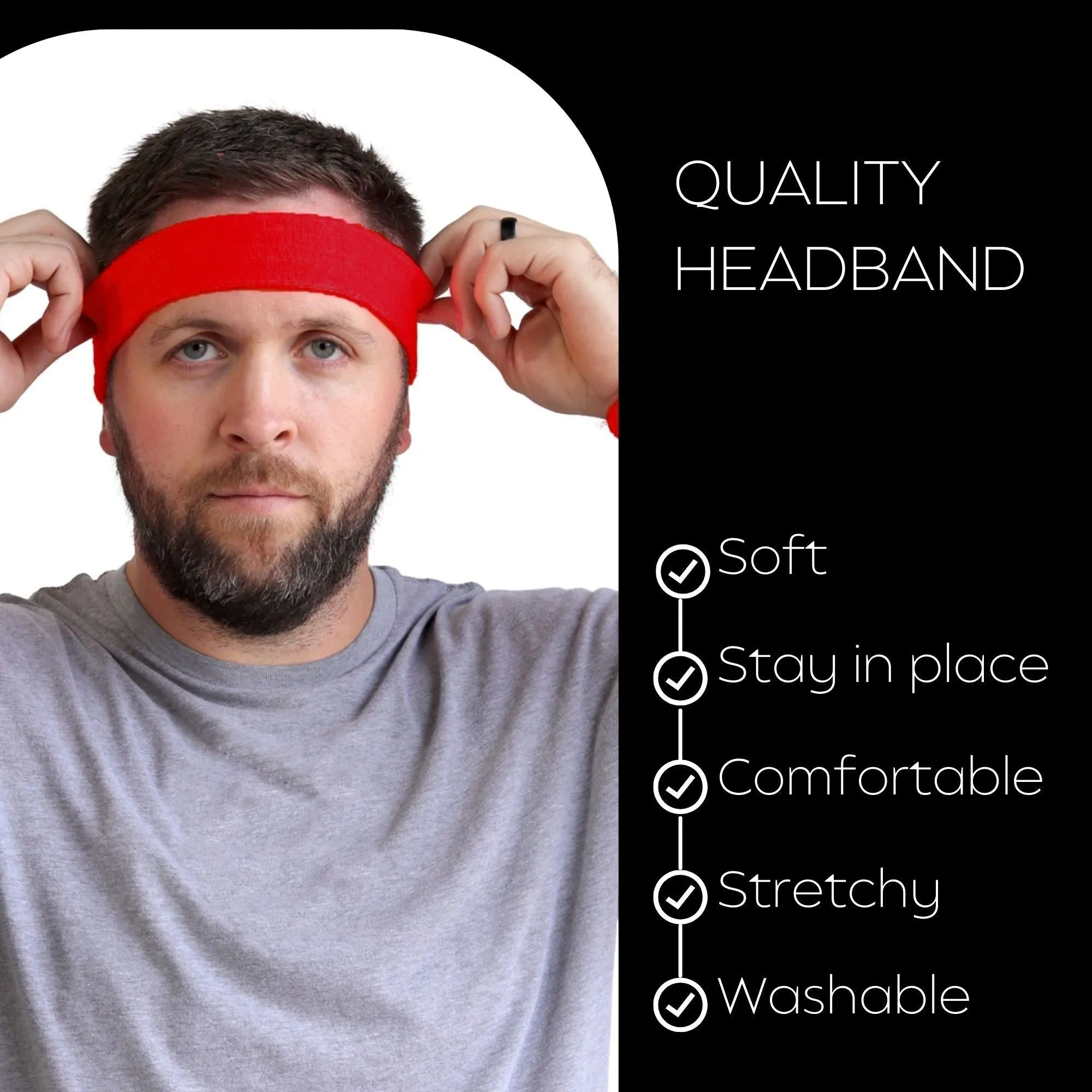 Red White Blue Head Sweatbands - 3 Pack