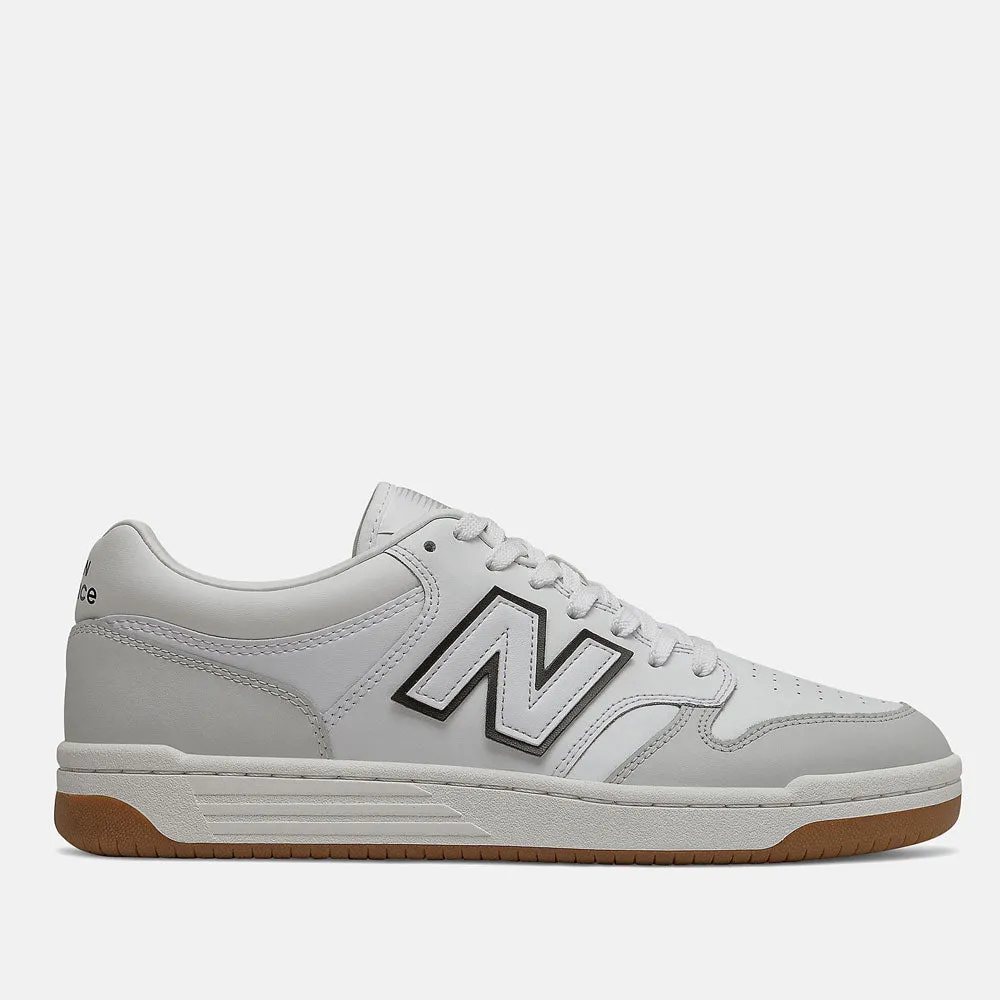 Scarpe Uomo NEW BALANCE Sneakers 480 in Pelle colore White e Summer Fog