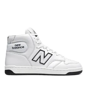 Scarpe Uomo NEW BALANCE Sneakers Alte 480 in Pelle colore White e Black