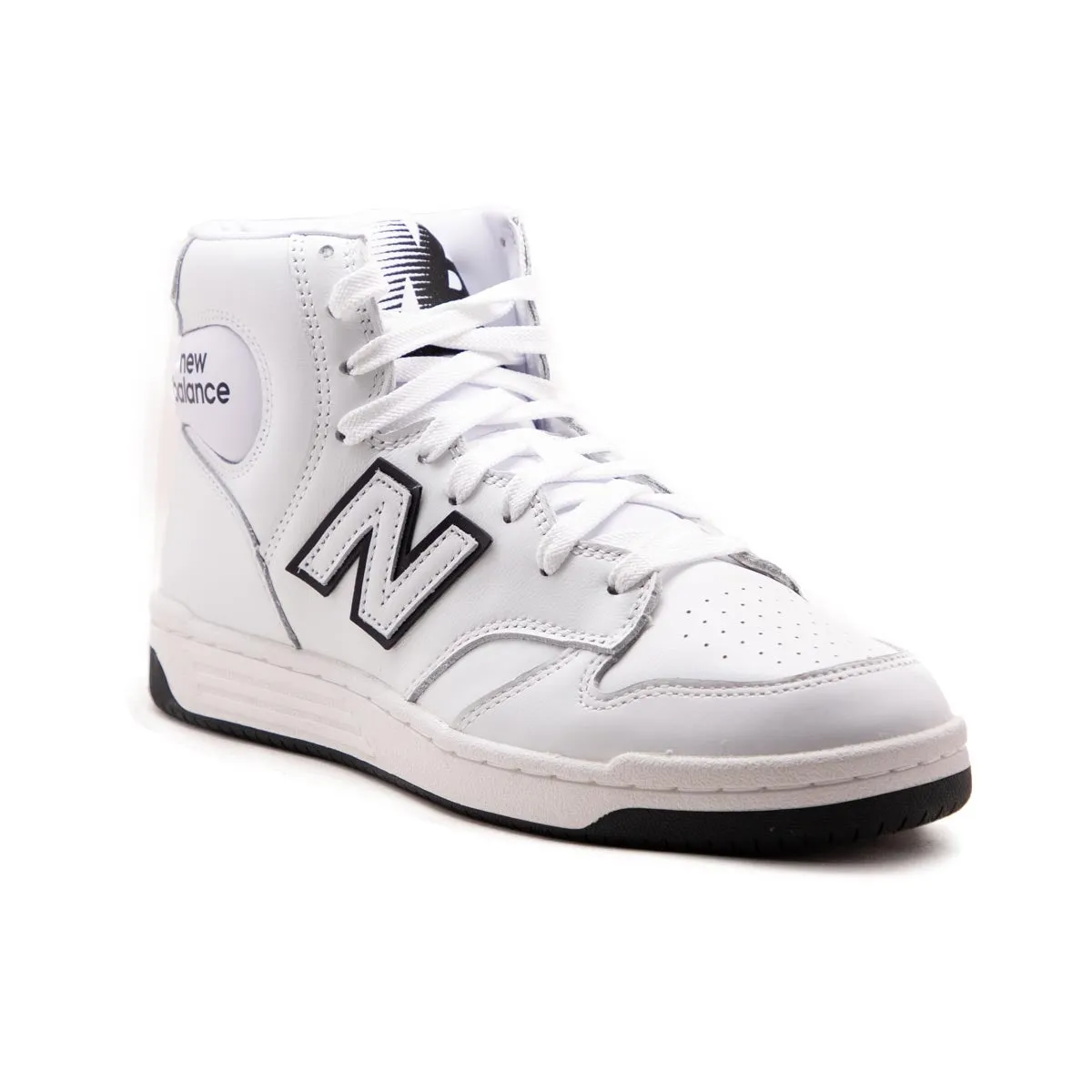 Scarpe Uomo NEW BALANCE Sneakers Alte 480 in Pelle colore White e Black