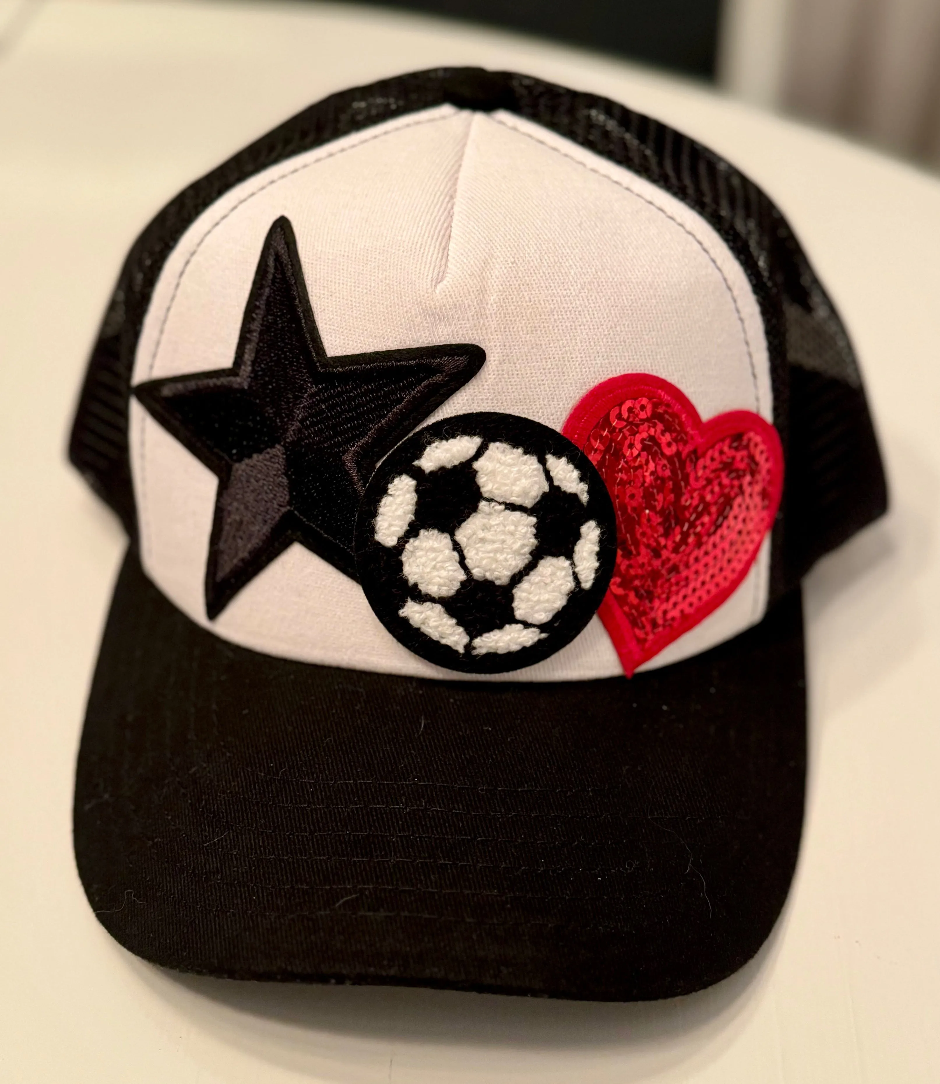 Soccer Patch Trucker Caps (Black or Pink)