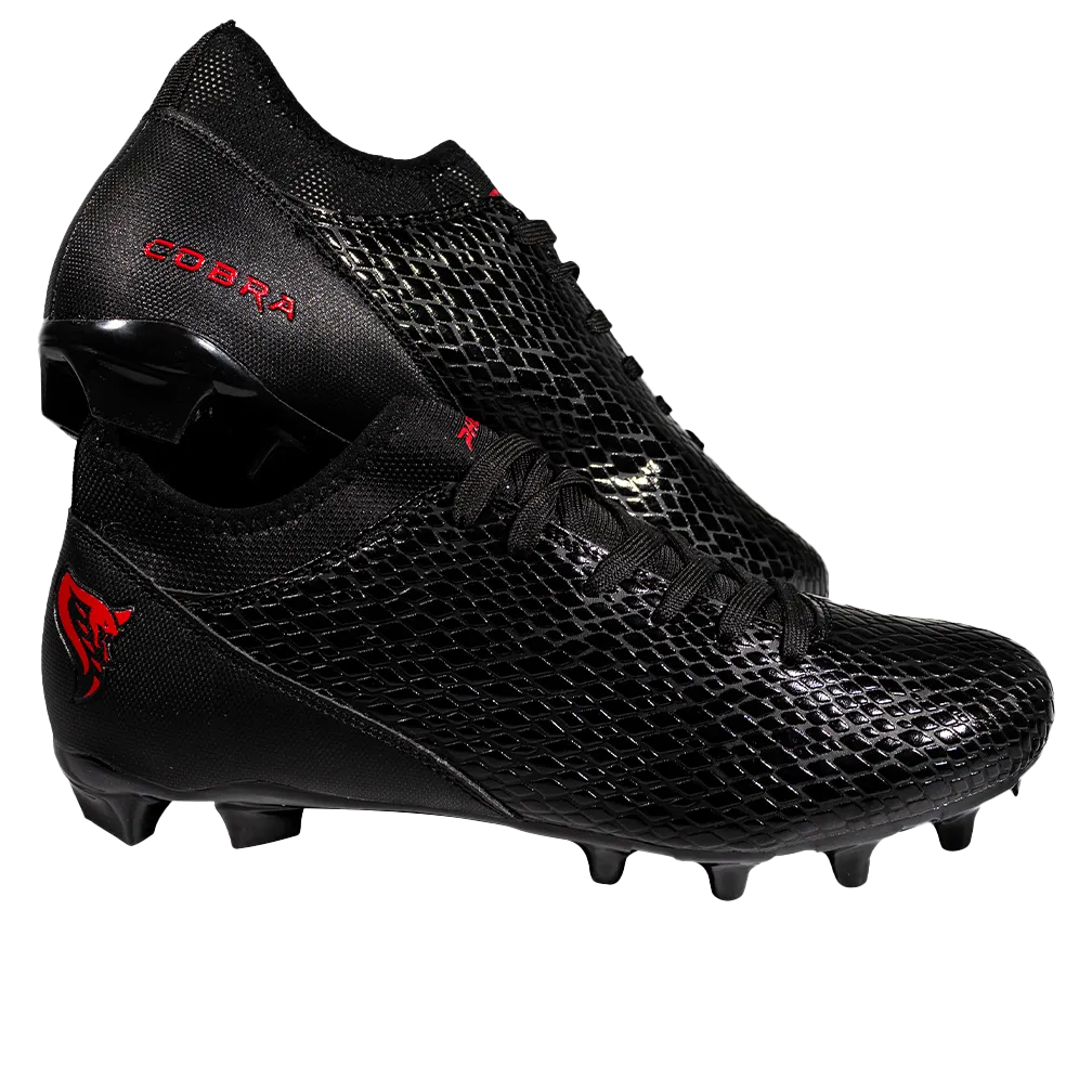 Velocity 3.0: Football Cleats - Black Cobra Skin